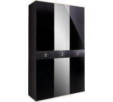 Трехстворчатый шкаф для одежды с зеркалом Rimini Solo РМШ1/3 (s) (черный)